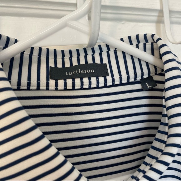 TURTLESON Cooper Stripe Performance Polo w Golf Resort Logo - Picture 3 of 8